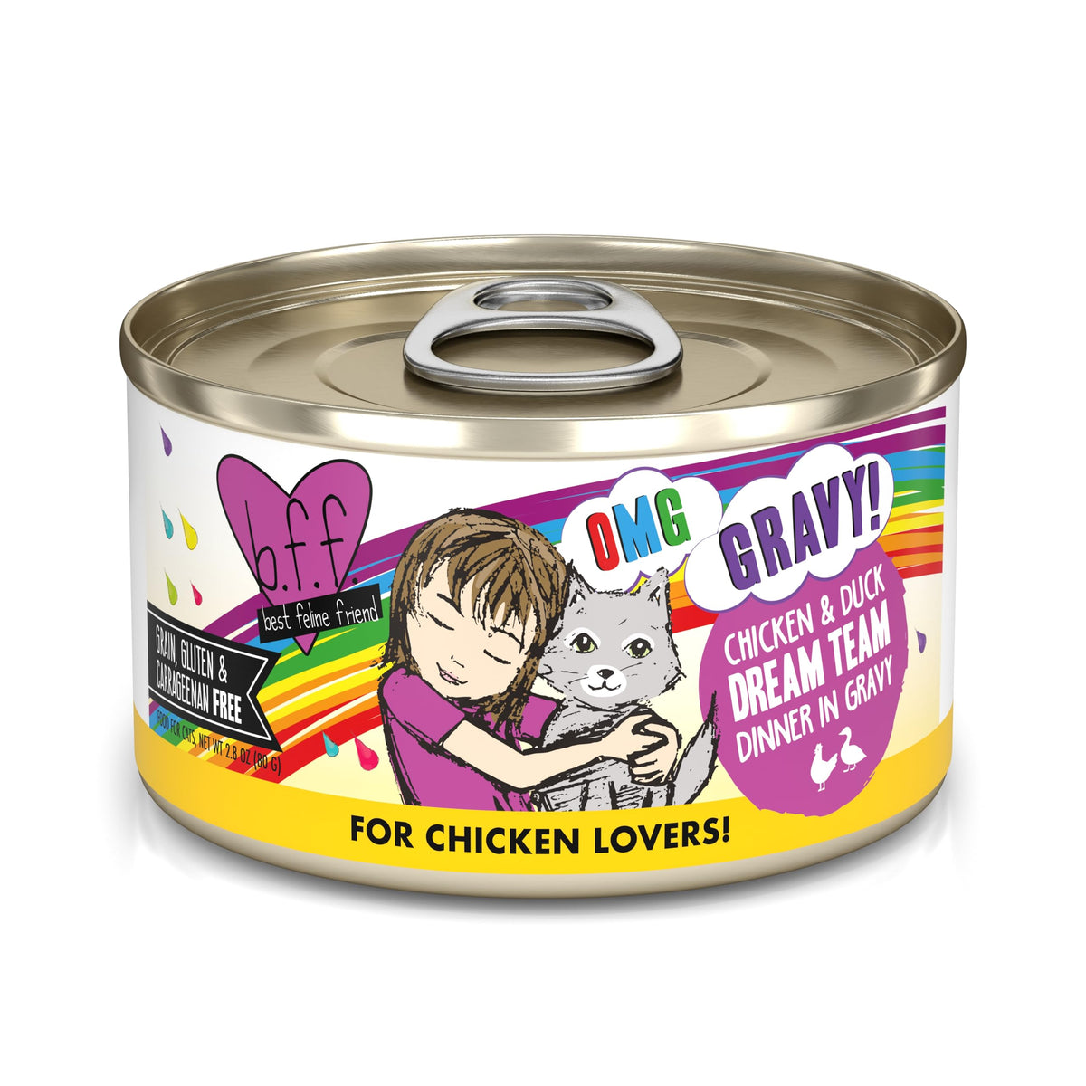 Weruva B.F.F. OMG – poulet et canard dans la sauce, repas appétissant pour chat