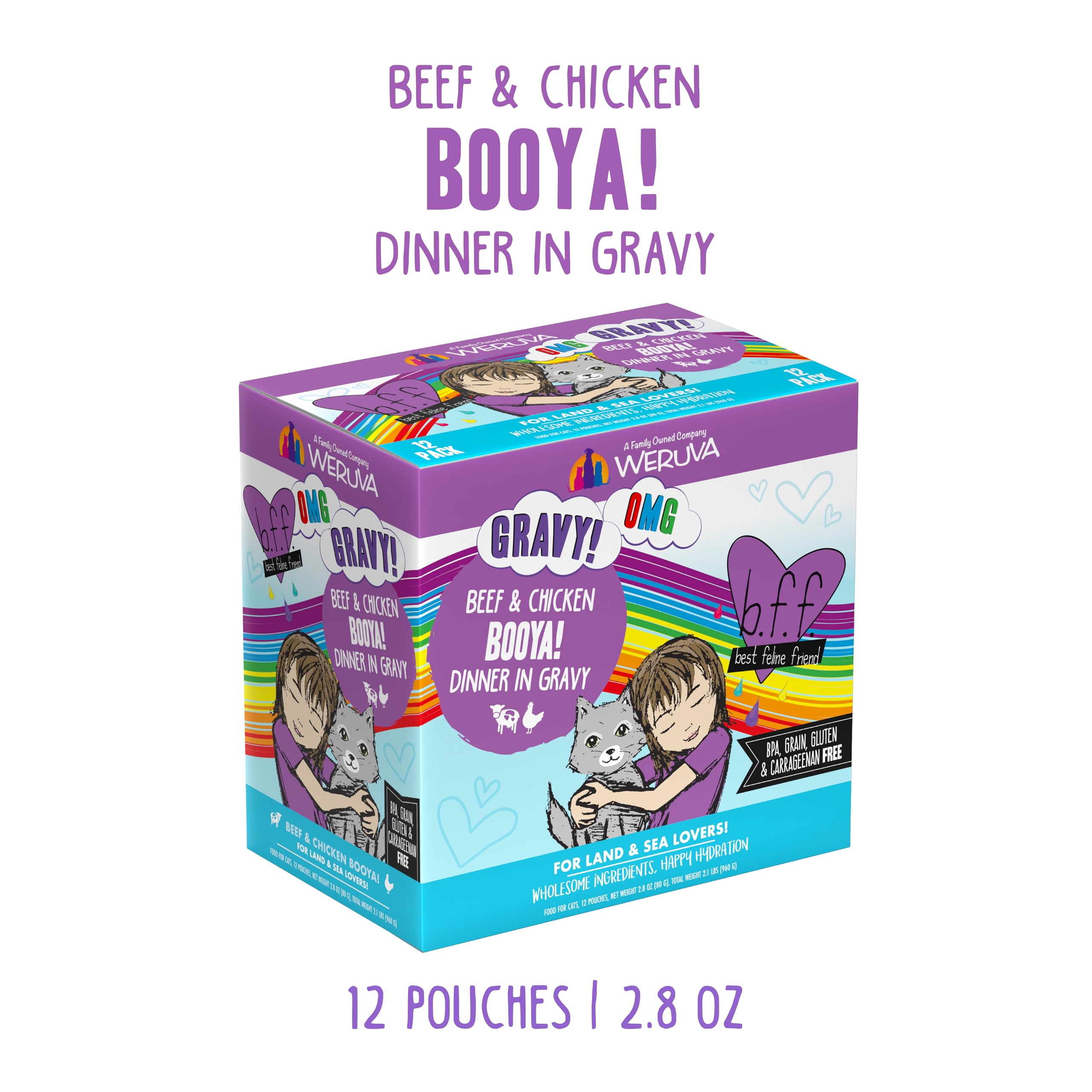 Weruva B.F.F. OMG : poulet tendre et morceaux dans une sauce généreuse, parfait pour l'hydratation.