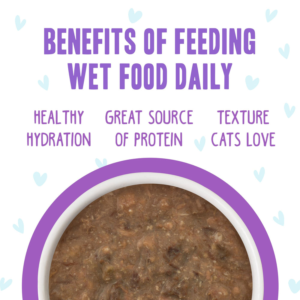 Weruva B.F.F. OMG sans carrageenan, formule legere et facile a digerer.