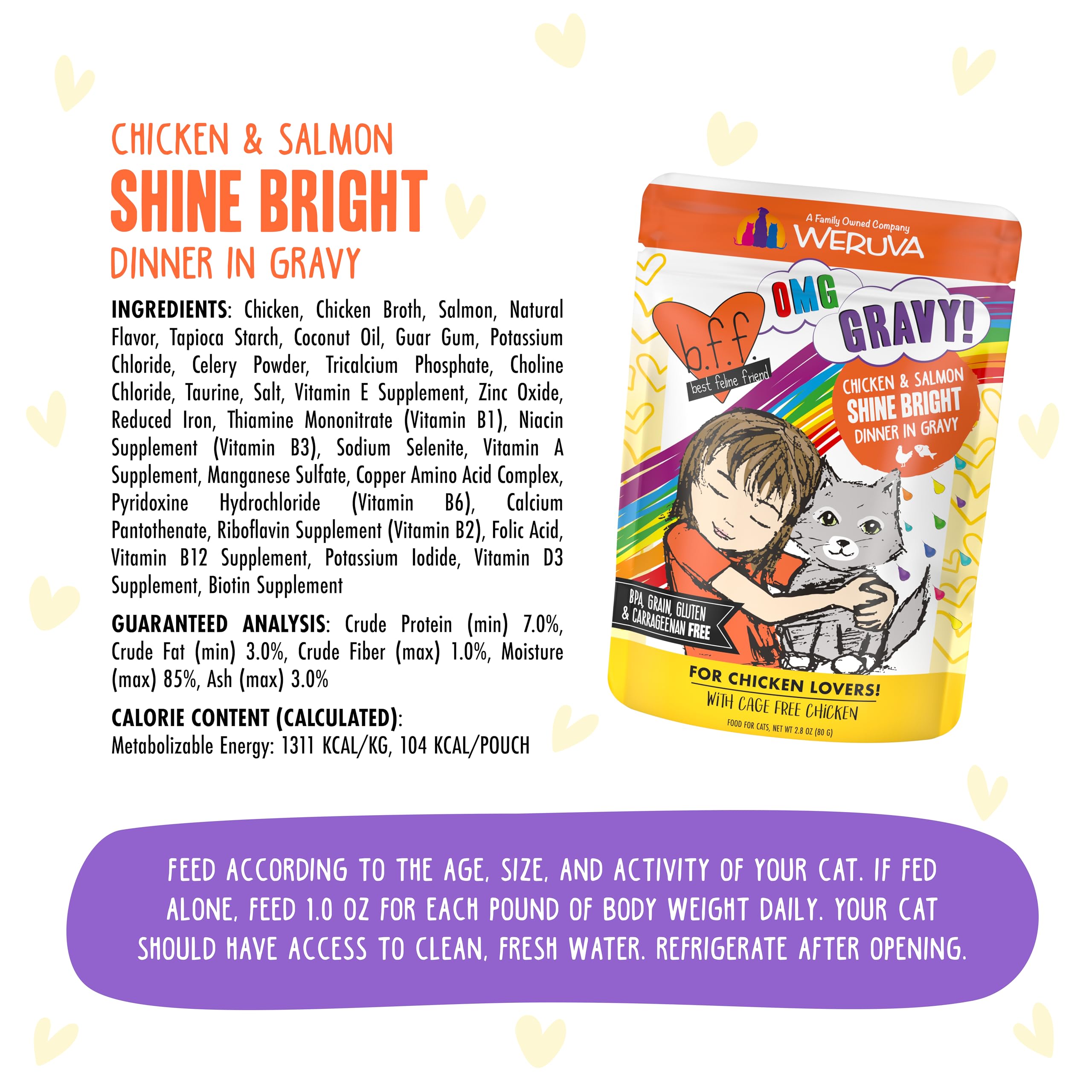 Weruva B.F.F. OMG chat sans gluten, choix adapté pour une alimentation sans gluten.