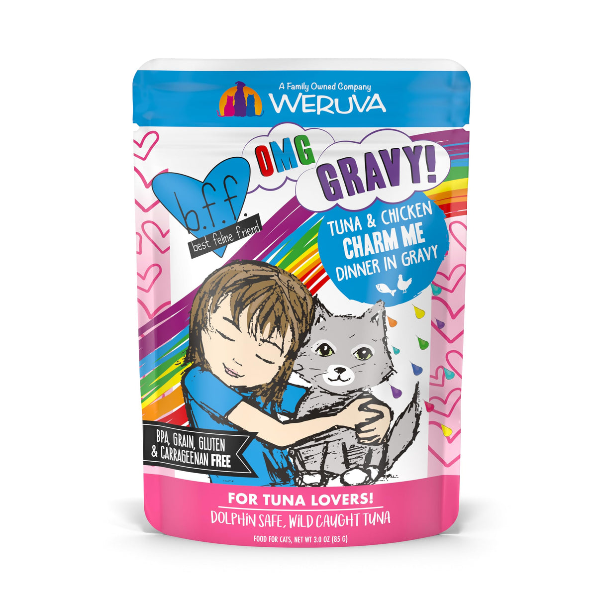 Weruva B.F.F. OMG thon-poulet-dans-sauce, repas humide pour chat.