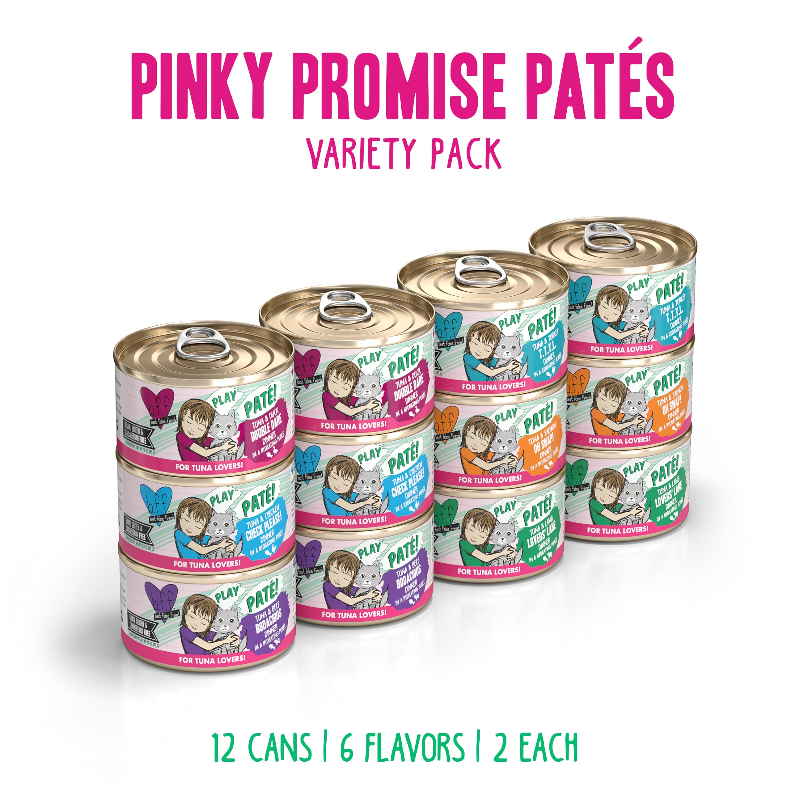 Pâté de fruits de mer Weruva B.F.F. Play, humidité élevée pour chat.