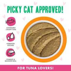 Texture paté onctueuse Weruva BFF Play pour un service rapide.