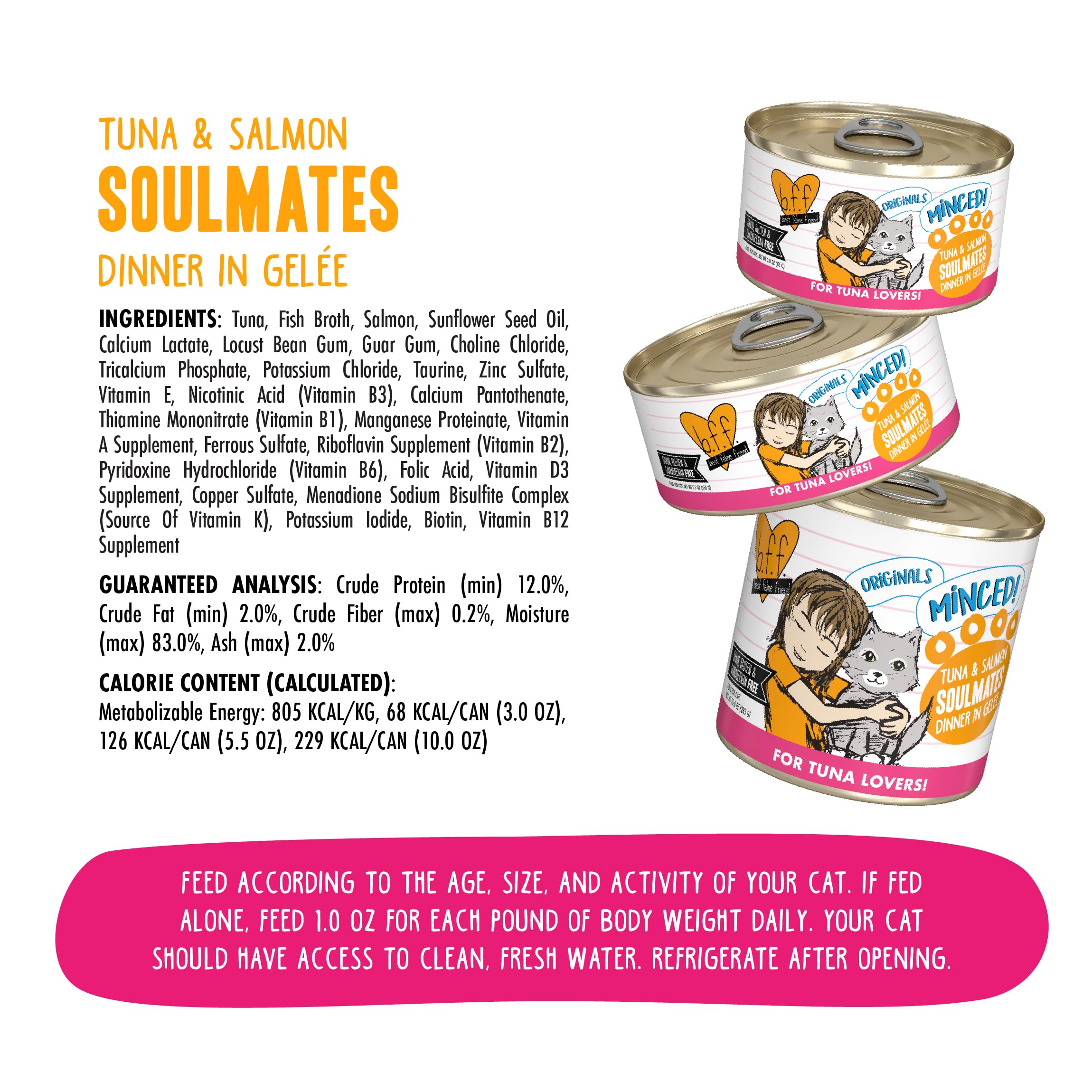 Formule sans céréales Weruva BFF Mince adaptée pour chat.