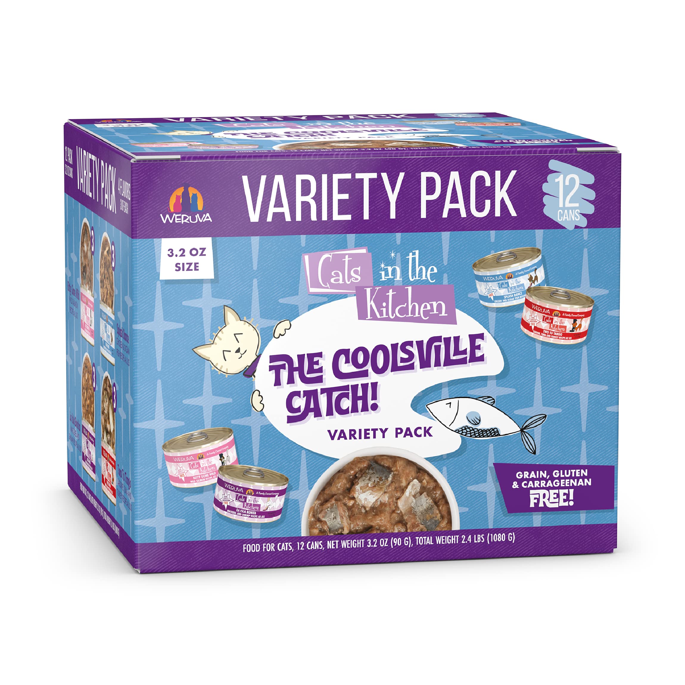 Pack Coolsville Weruva Cats in the Kitchen, présentation variée prête à tester pour chats