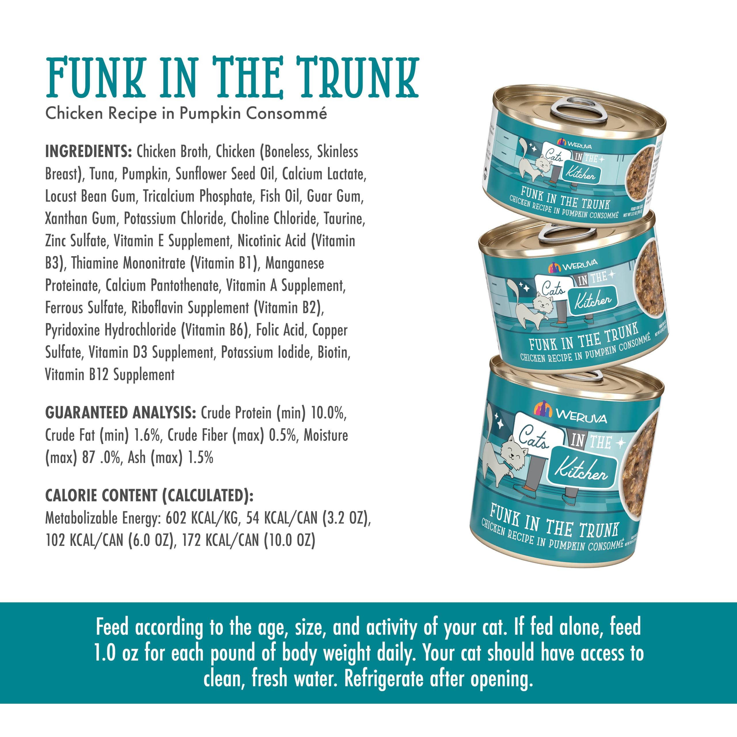 Weruva Cats in the Kitchen Funk in the Trunk, pack de 24 boîtes, format pratique