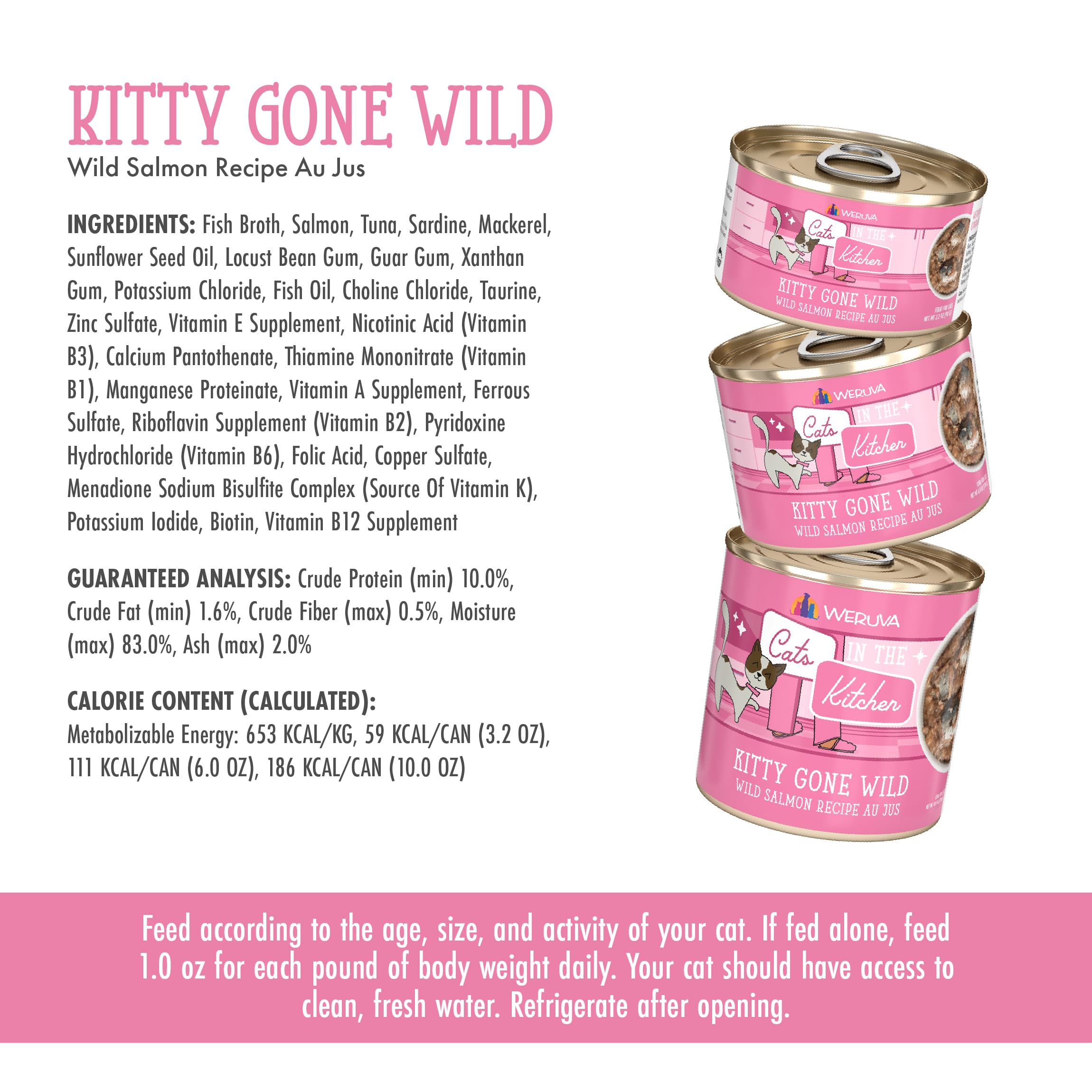 Recette Weruva Kitty Gone Wild sans céréales et sans gluten.