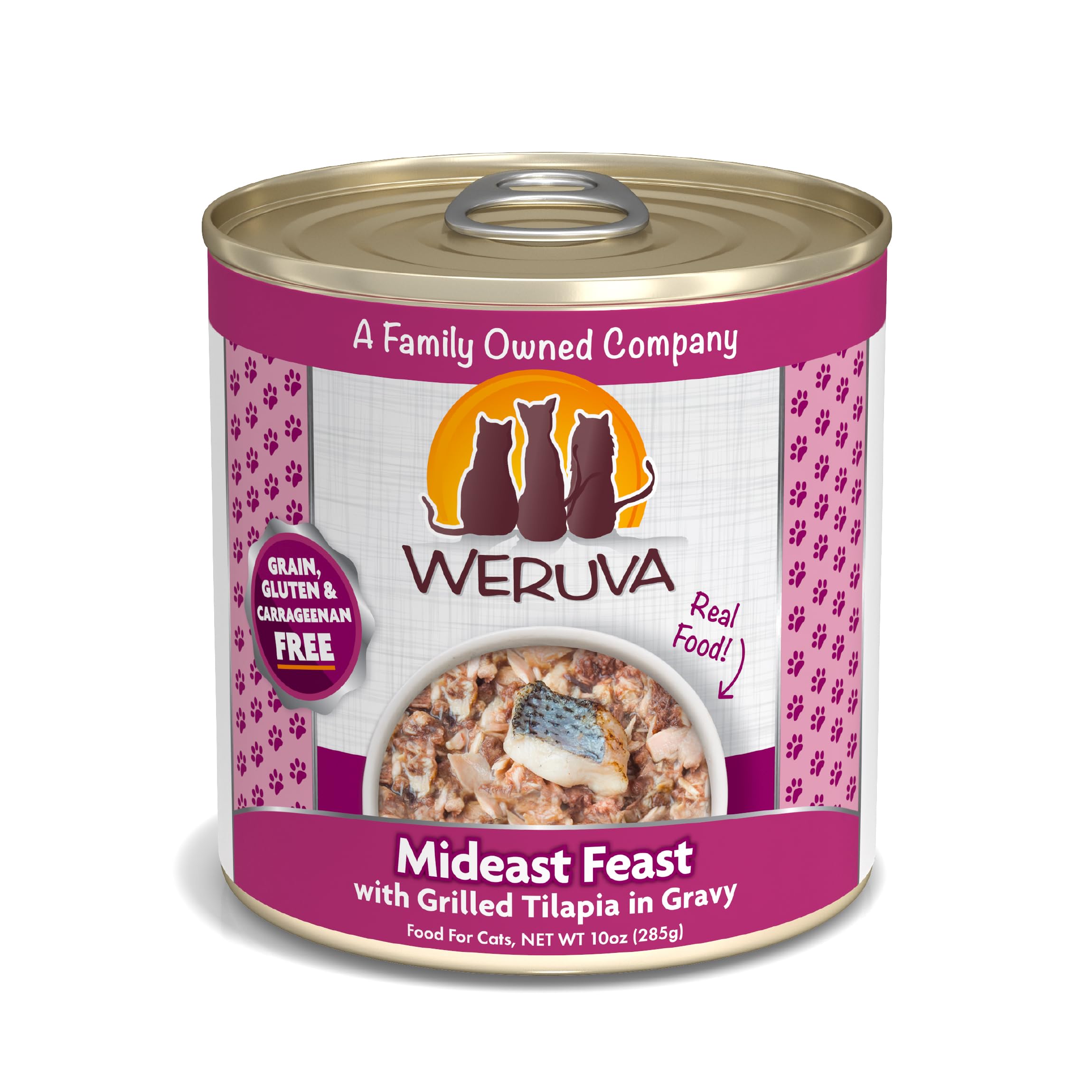 Weruva Classic Chat tilapia en sauce, portions savoureuses pour chat.