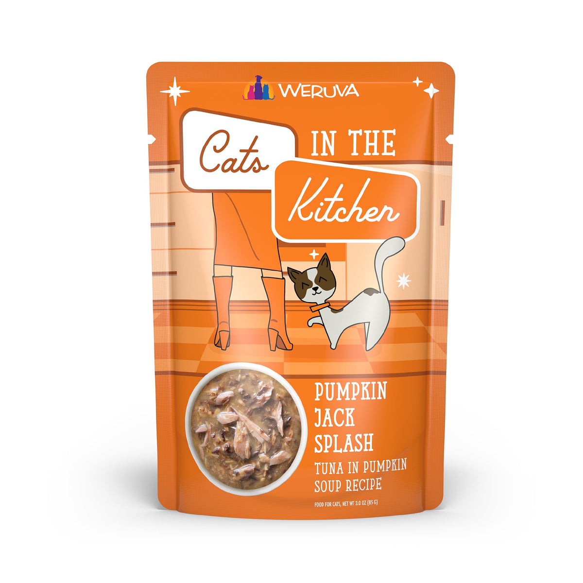 Weruva Chats dans la Cuisine: thon dans une soupe citrouille, texture appétente pour le repas.