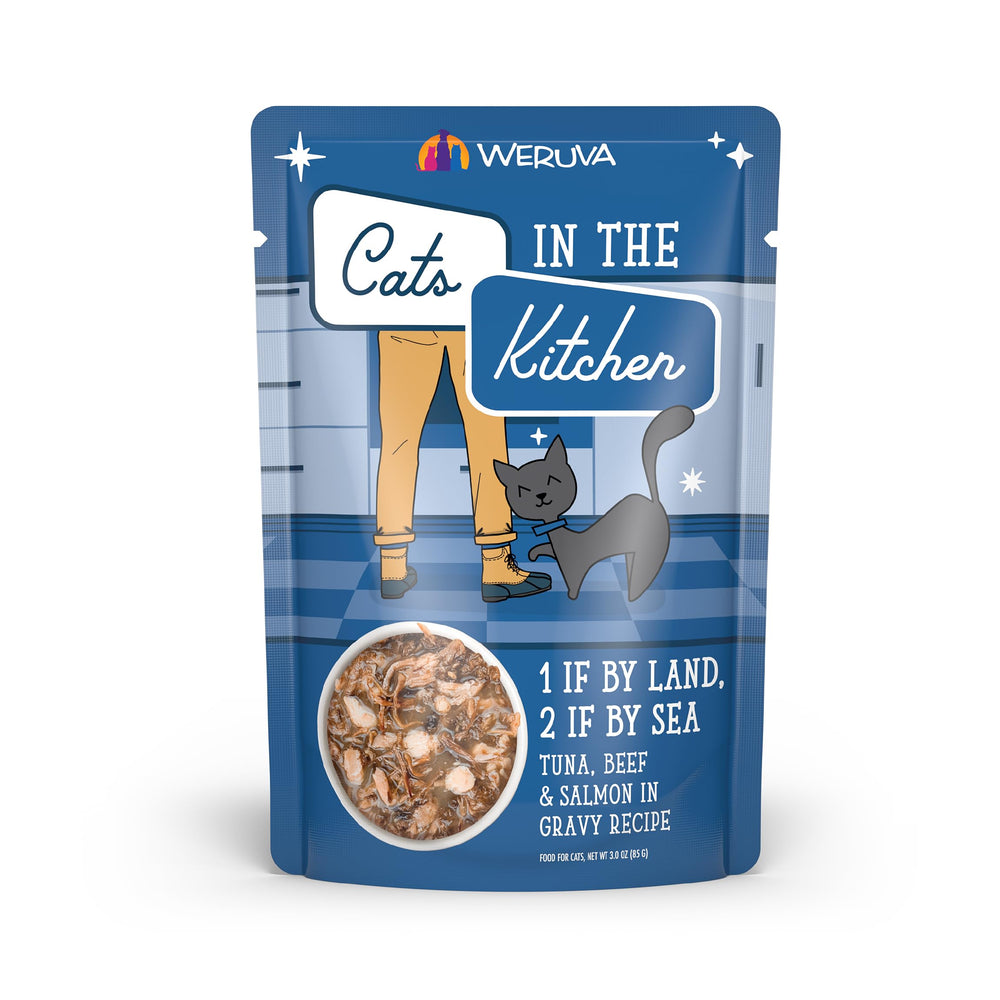 Weruva Chats Dans La Cuisine thon saumon boeuf en sauce sachet individuel