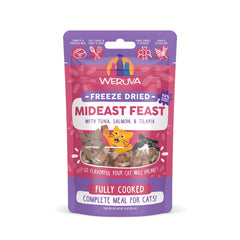 Weruva Cat Lyophilisée Mideast Feast Tilapia, sachet 1oz, cubes riches en protéines.