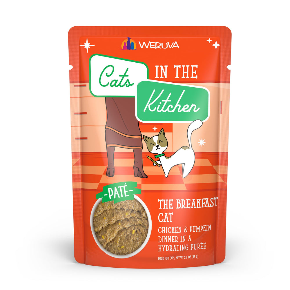 Weruva Cats in The Kitchen The Breakfast Cat pâté poulet et potiron, sachet Slide N' Serve pratique