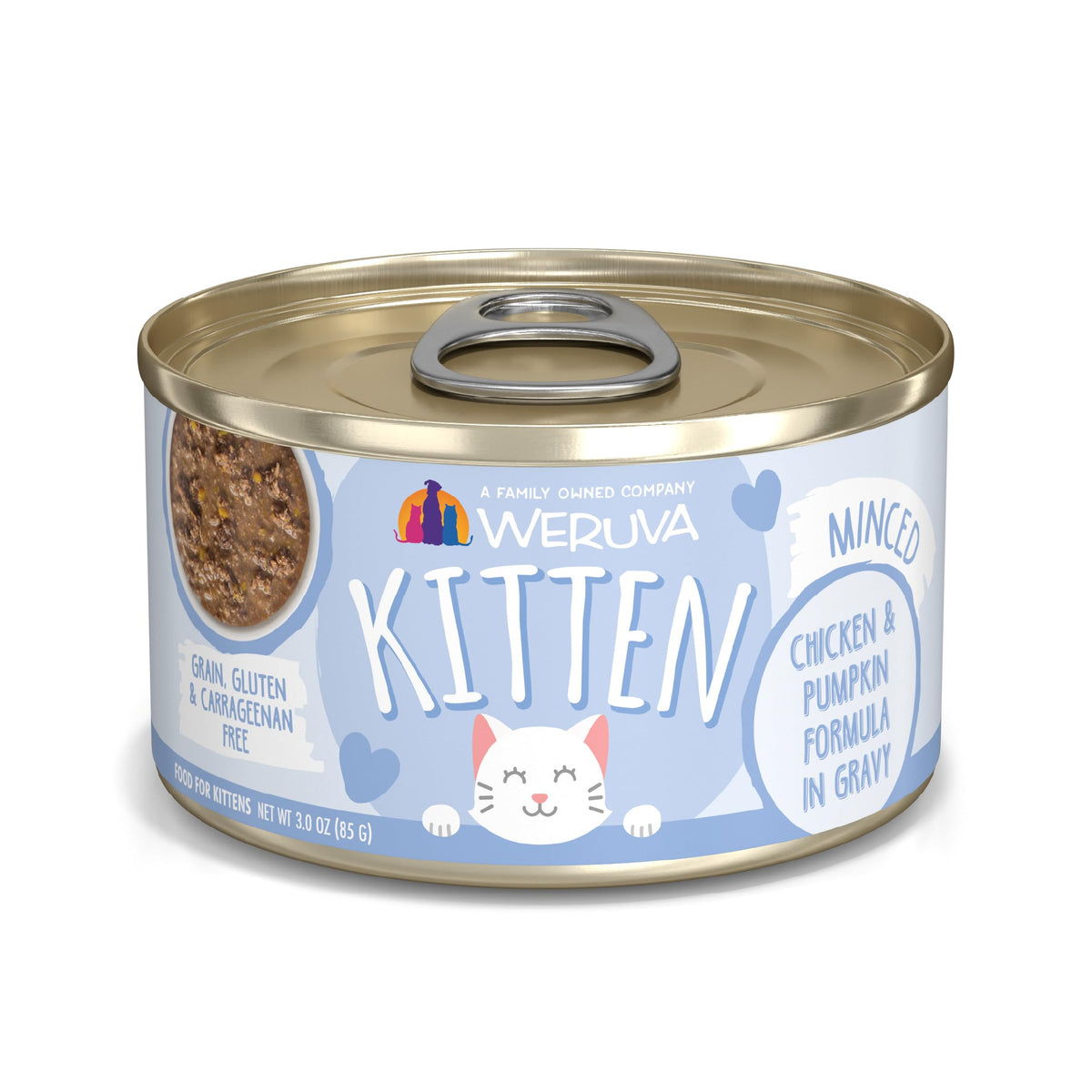 Chaton Weruva Poulet Citrouille en Sauce dans bol appétissant.