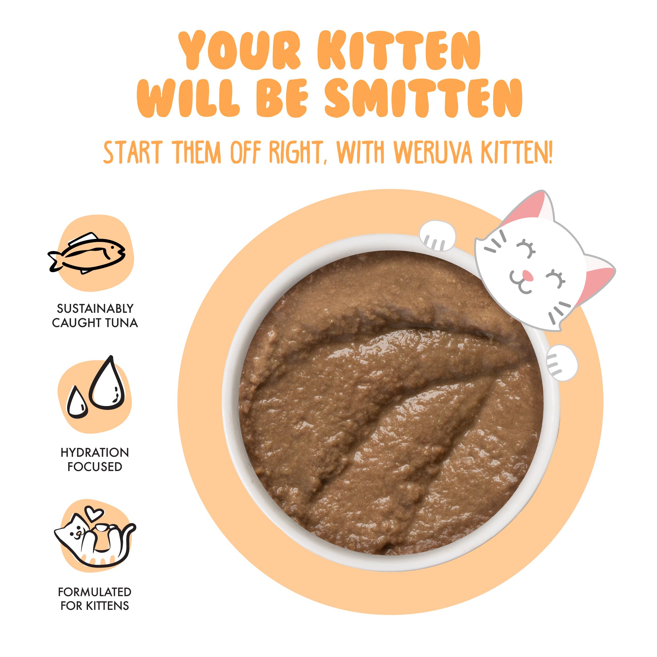 Weruva Kitten Purée: thon et saumon, texture lisse pour chaton.