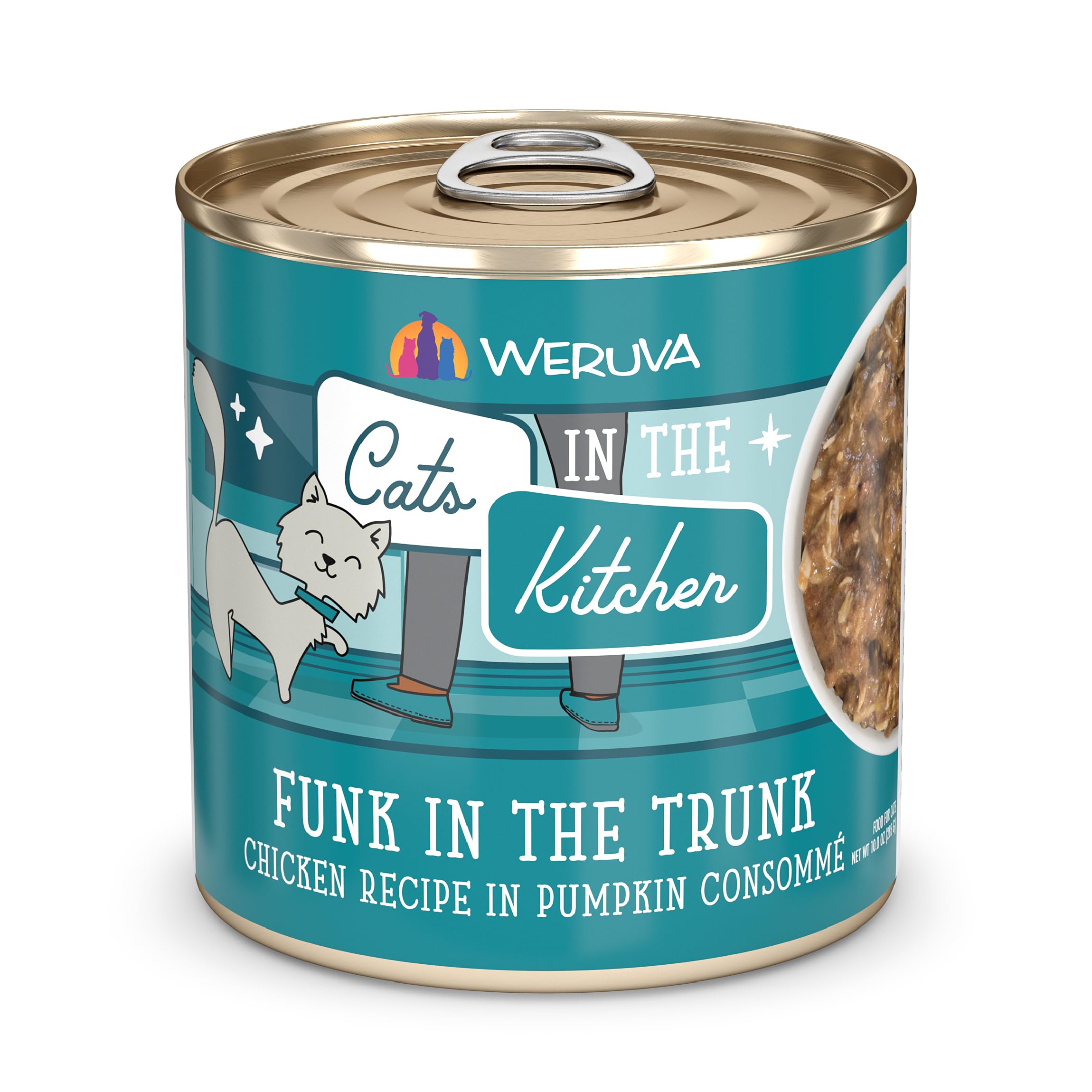 Weruva Funk dans le Tronc, boîte 10 oz prête à servir comme repas humide.