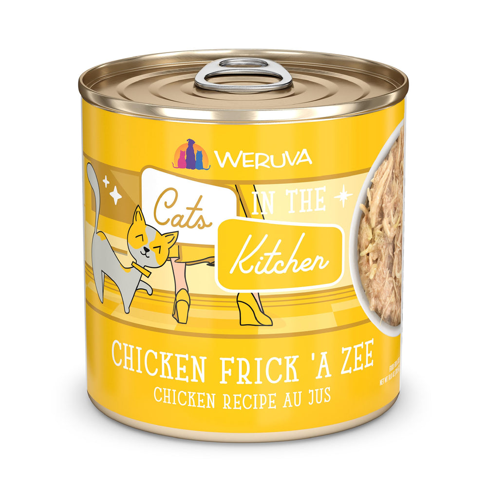 Weruva Chats Dans La Cuisine Poulet Frick A Zee en boîte 10oz, repas pratique et savoureux.