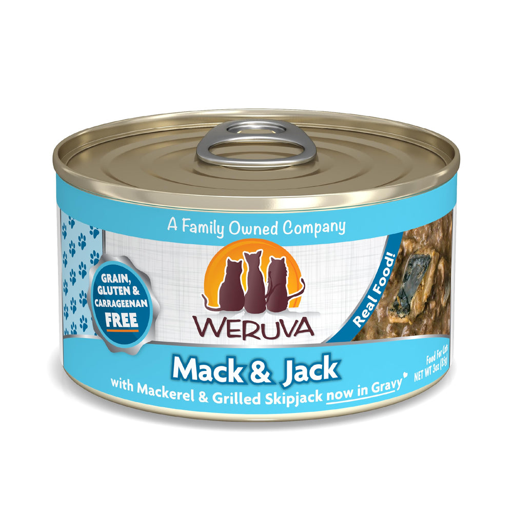 Weruva Mack & Jack maquereau en sauce, bouchées appétentes pour chat.