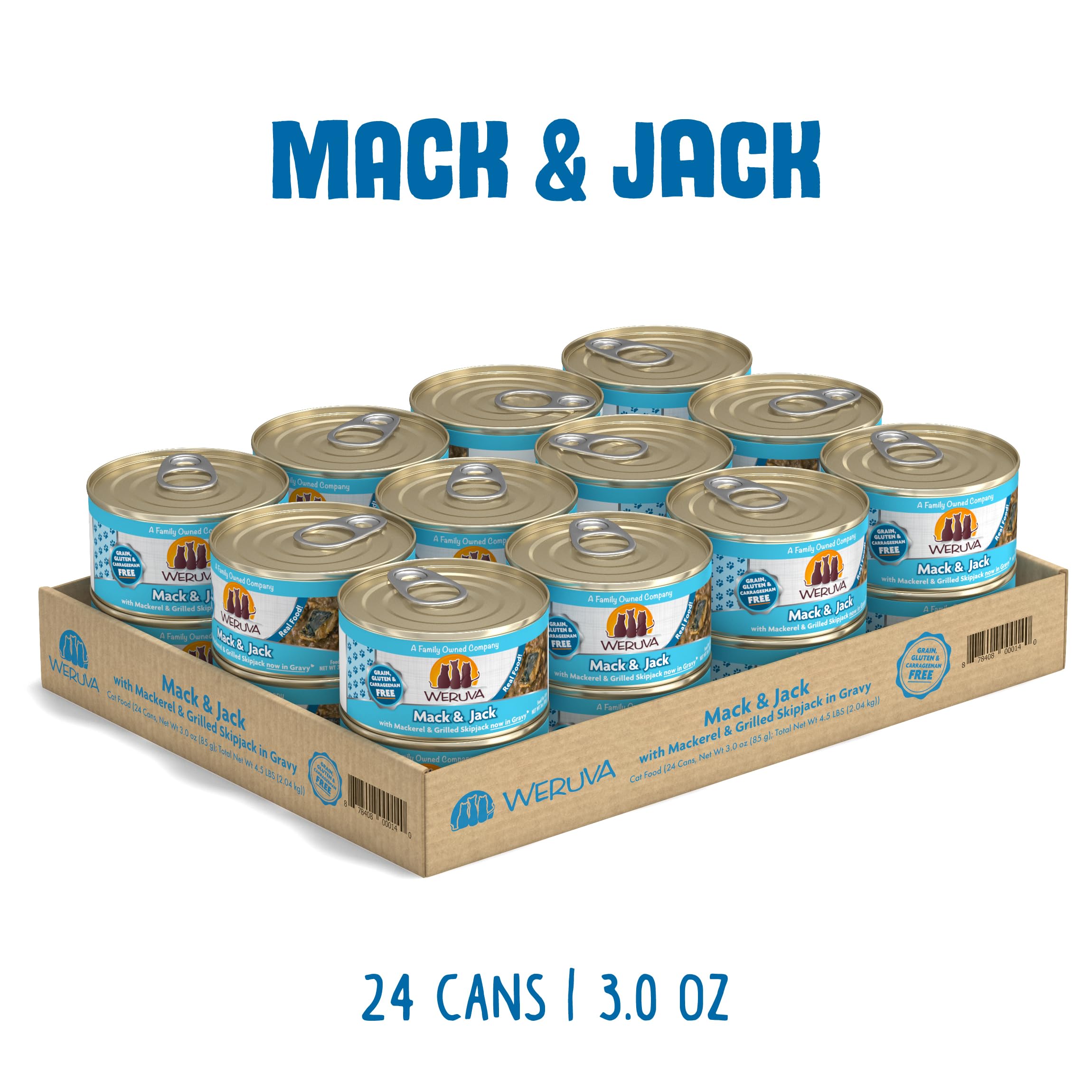 Weruva Mack & Jack thon skipjack grillé en sauce, texture attrayante.