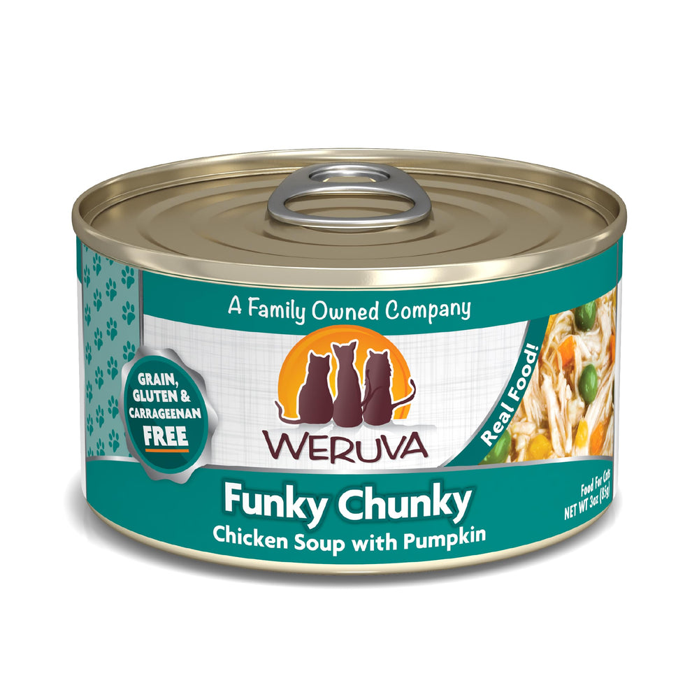 Weruva Classic Chat, boîte 3oz poulet et potiron, repas savoureux et facile à donner.