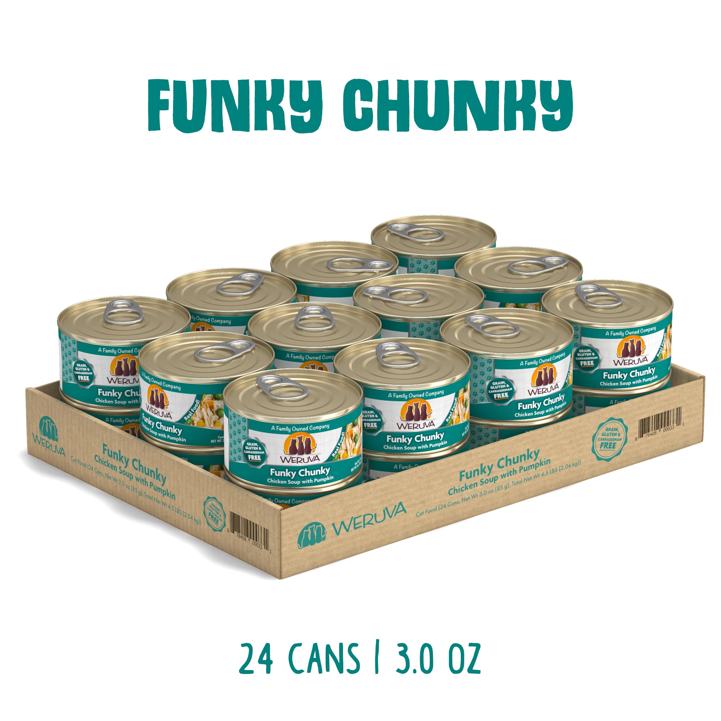 Weruva Classic Chat, morceaux de poulet dans sauce, texture agréable pour le repas.