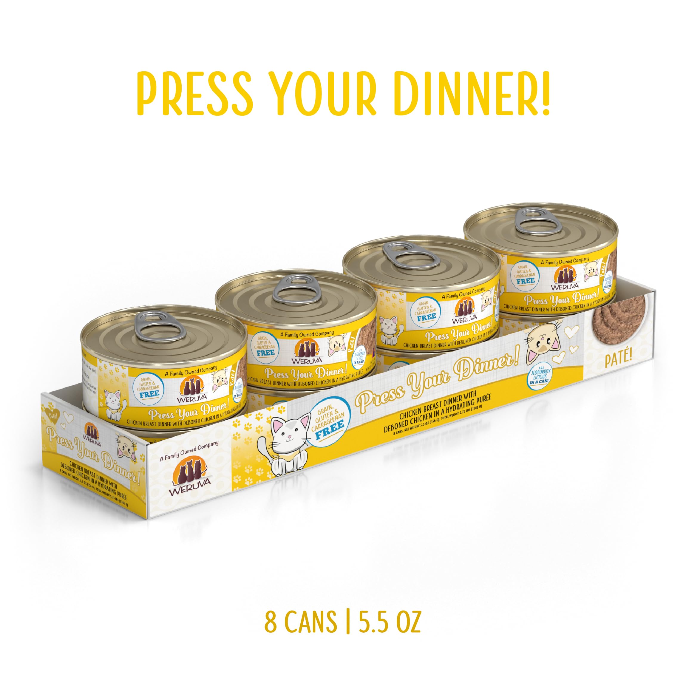 Weruva Classic Chat Pâté de Poulet Crémeux – texture veloutée pour chat difficile