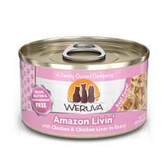 Weruva Classic Nourriture pour Chat avec poulet blanc et foie en sauce, repas humide appétissant.