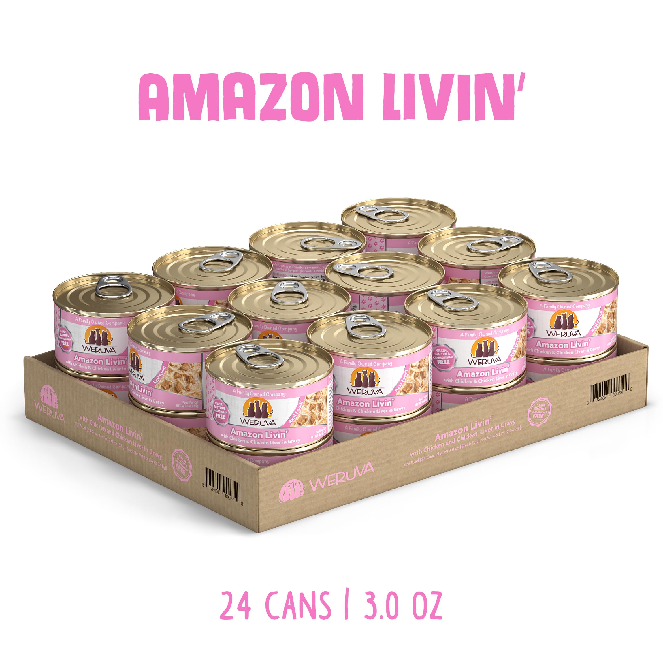 Weruva Classic Nourriture pour Chat – morceaux de foie et poulet en sauce, texture tentante.
