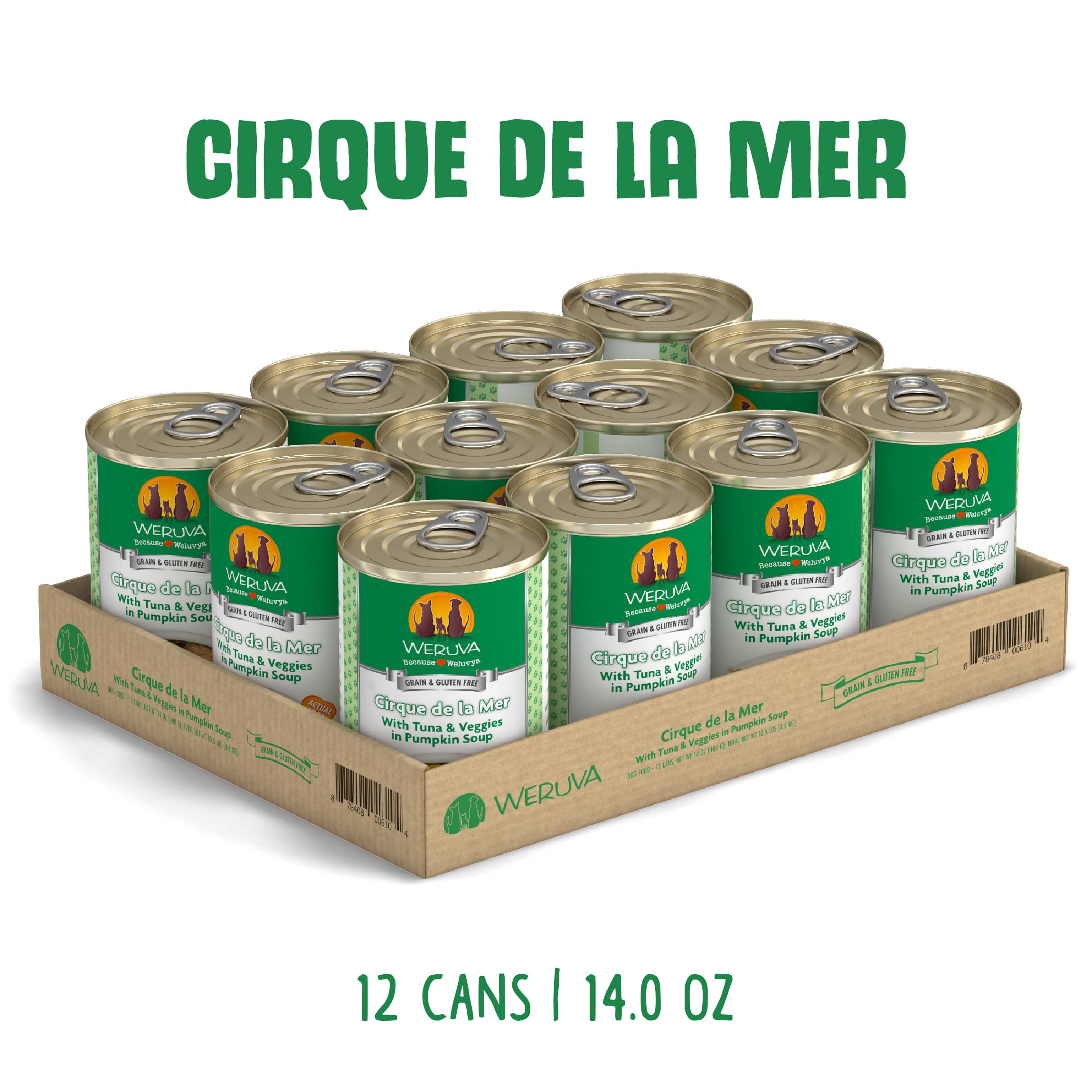 Cirque de la Mer Weruva: thon en morceaux et légumes dans une sauce gourmande.