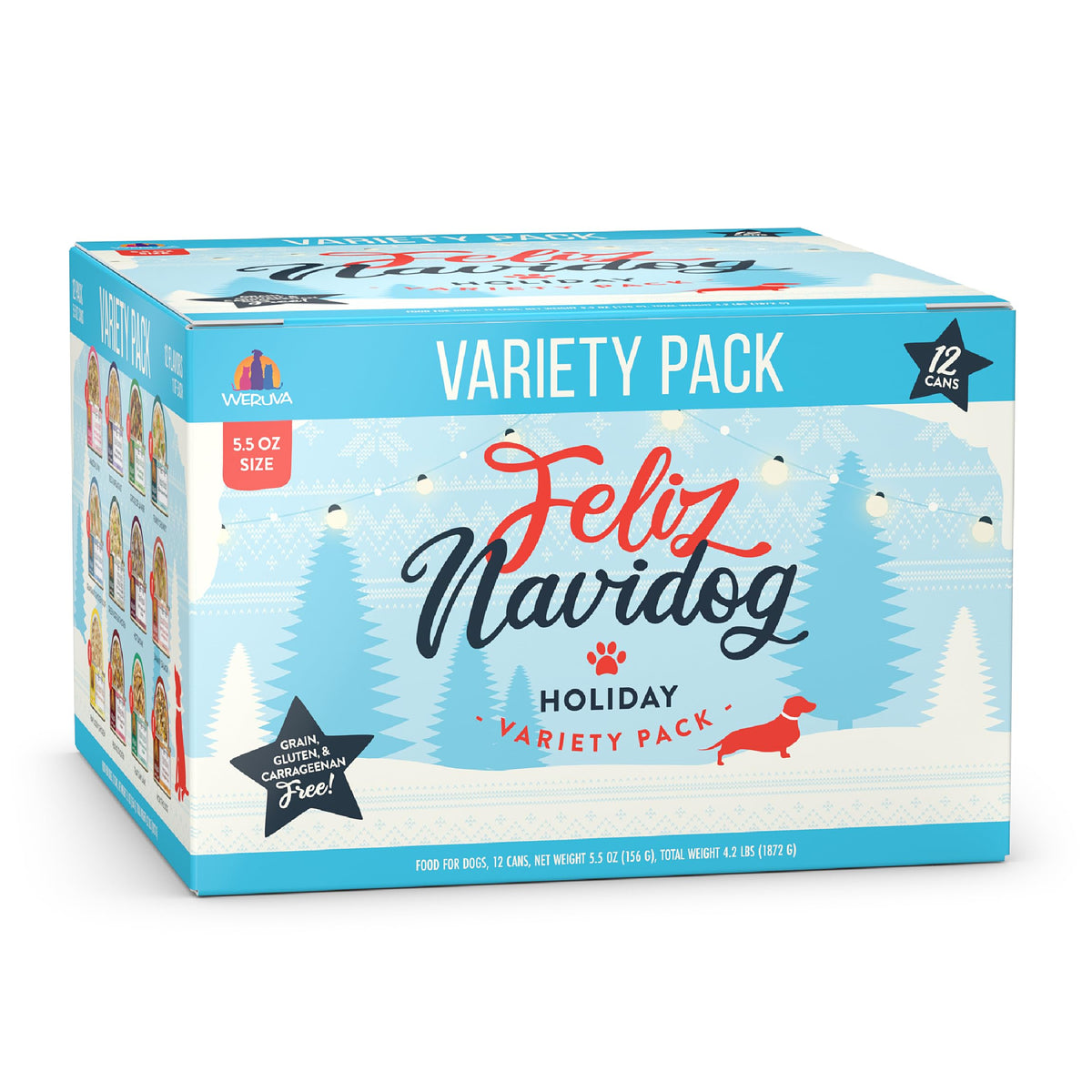 Weruva Classic Chien Feliz Navidog : boîtes 5,5 oz pack de 12, prêtes à servir.