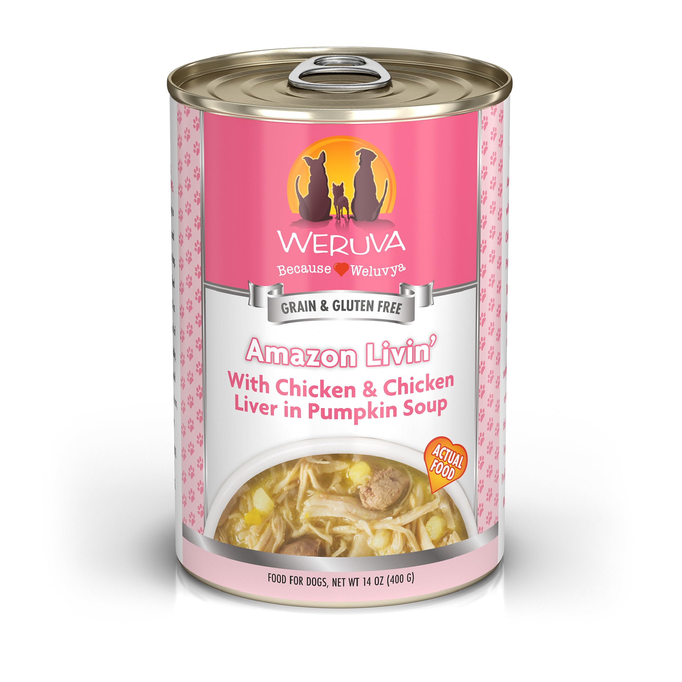 Weruva Classic Dog Food: morceaux poulet blanc et foie dans sauce potiron, goût appétissant