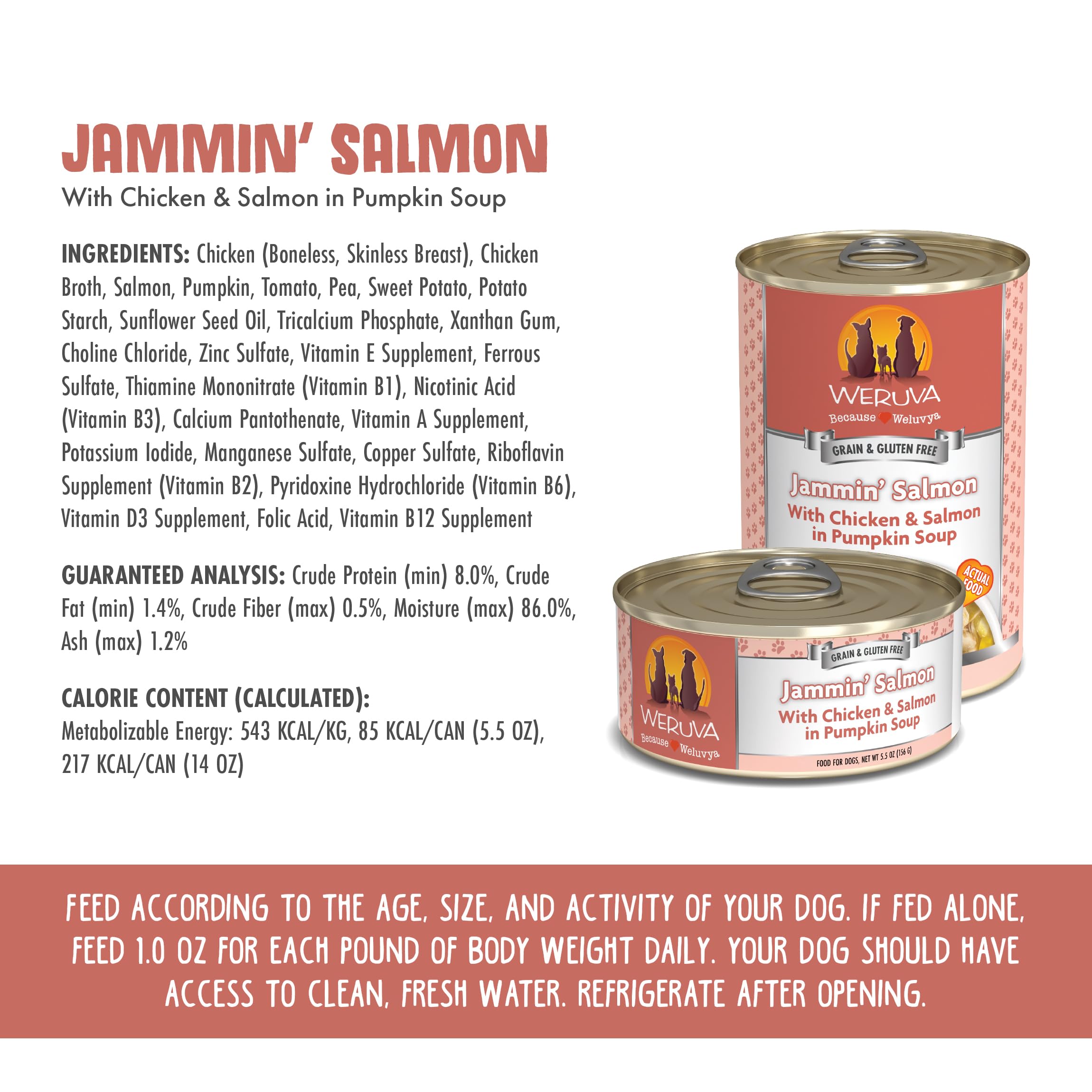 Saumon sauvage et poulet Jammin' Salmon, présentation mettant en avant les protéines.