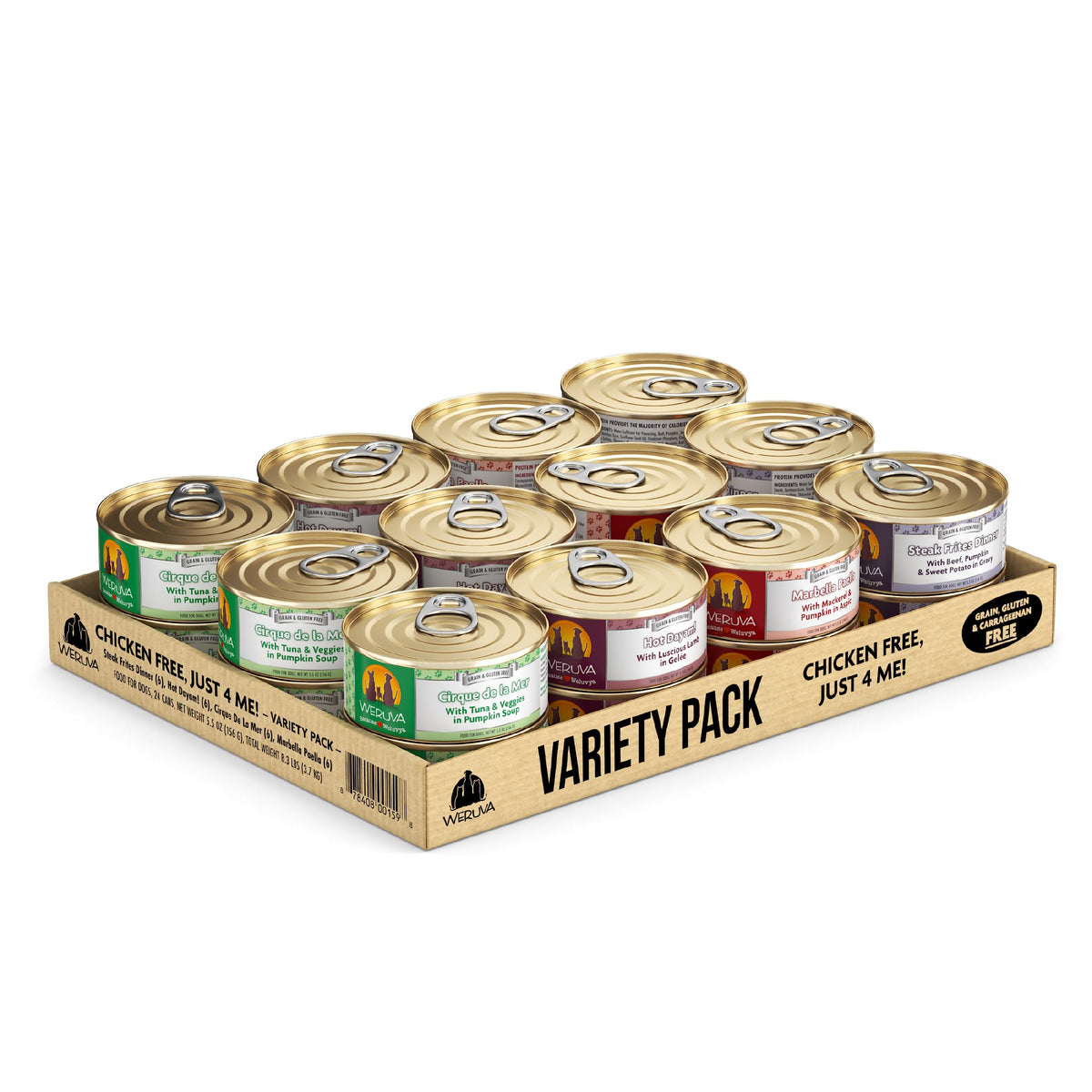 Weruva Classic Chien — variété 24 boîtes pour repas humide pratique et équilibré.