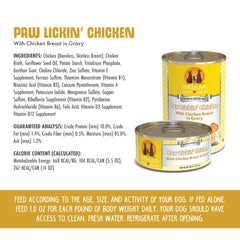 Sauce onctueuse entourant le poulet dans Weruva Classic Dog Food
