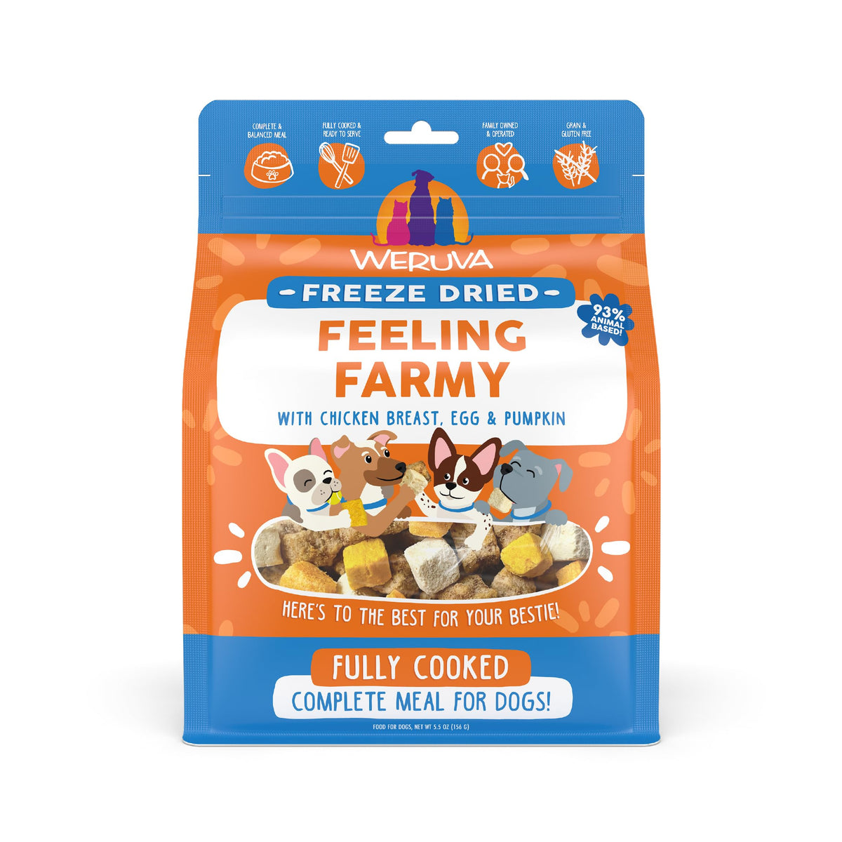 Weruva Feeling Farmy chien sachet lyophilisé, cubes faciles à servir
