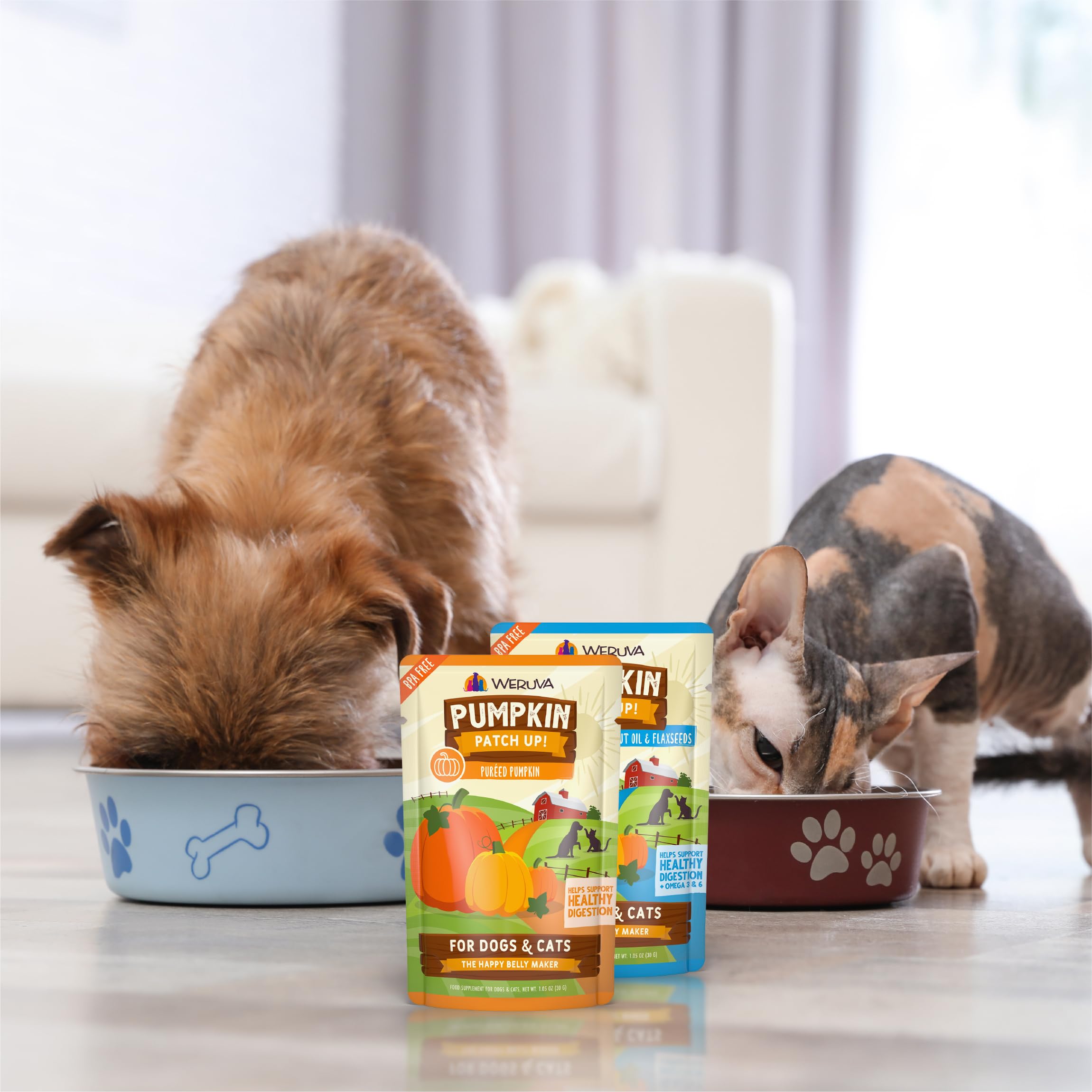 Poches Weruva Citrouille, produit familial et certifié.