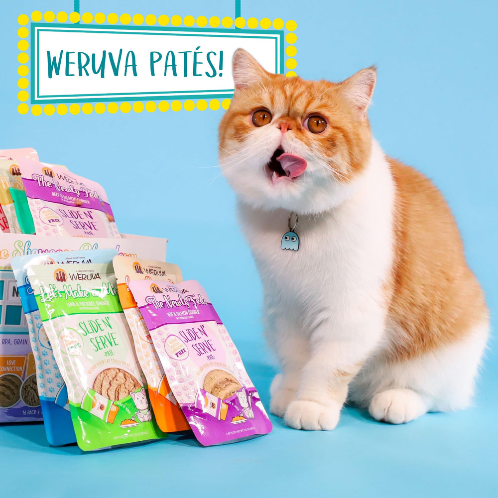 Weruva emballage sachet glisse et servez chat: ouverture facile et service rapide
