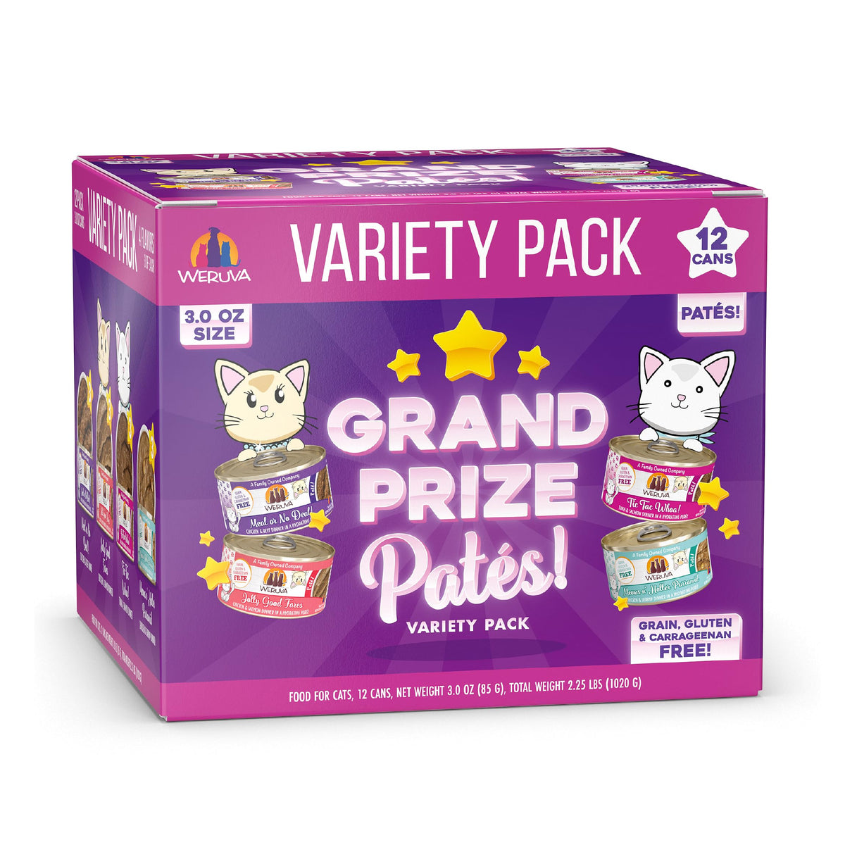 Weruva Grand Prize Pâtés emballage 3oz: présentation pratique en lot pour varier les repas.