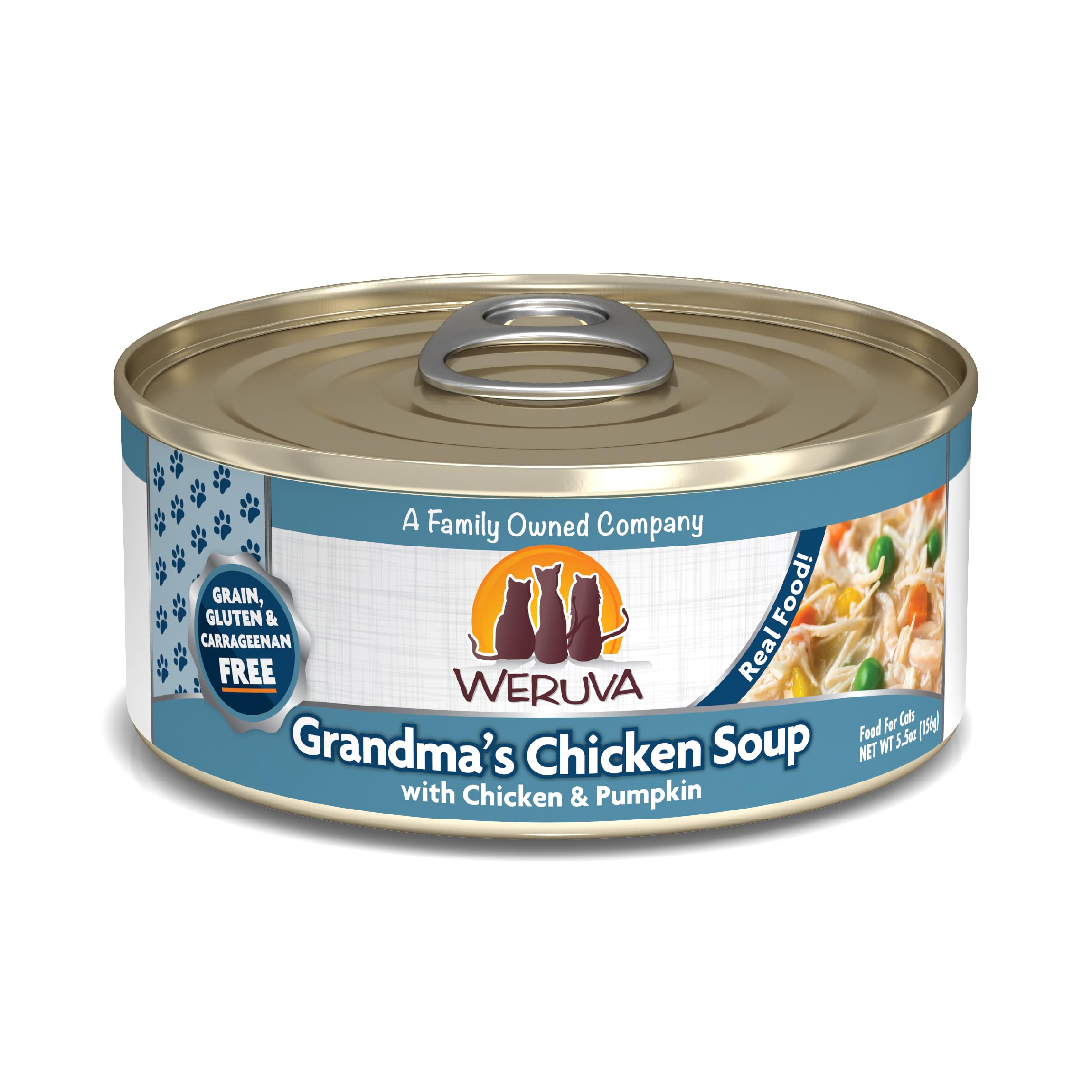 Soupe Weruva Grand-mère poulet chat, boîte 24, repas pratique.