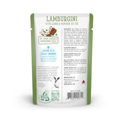 Ingrédients Lamburgini: agneau et citrouille, goût naturel pour chien.