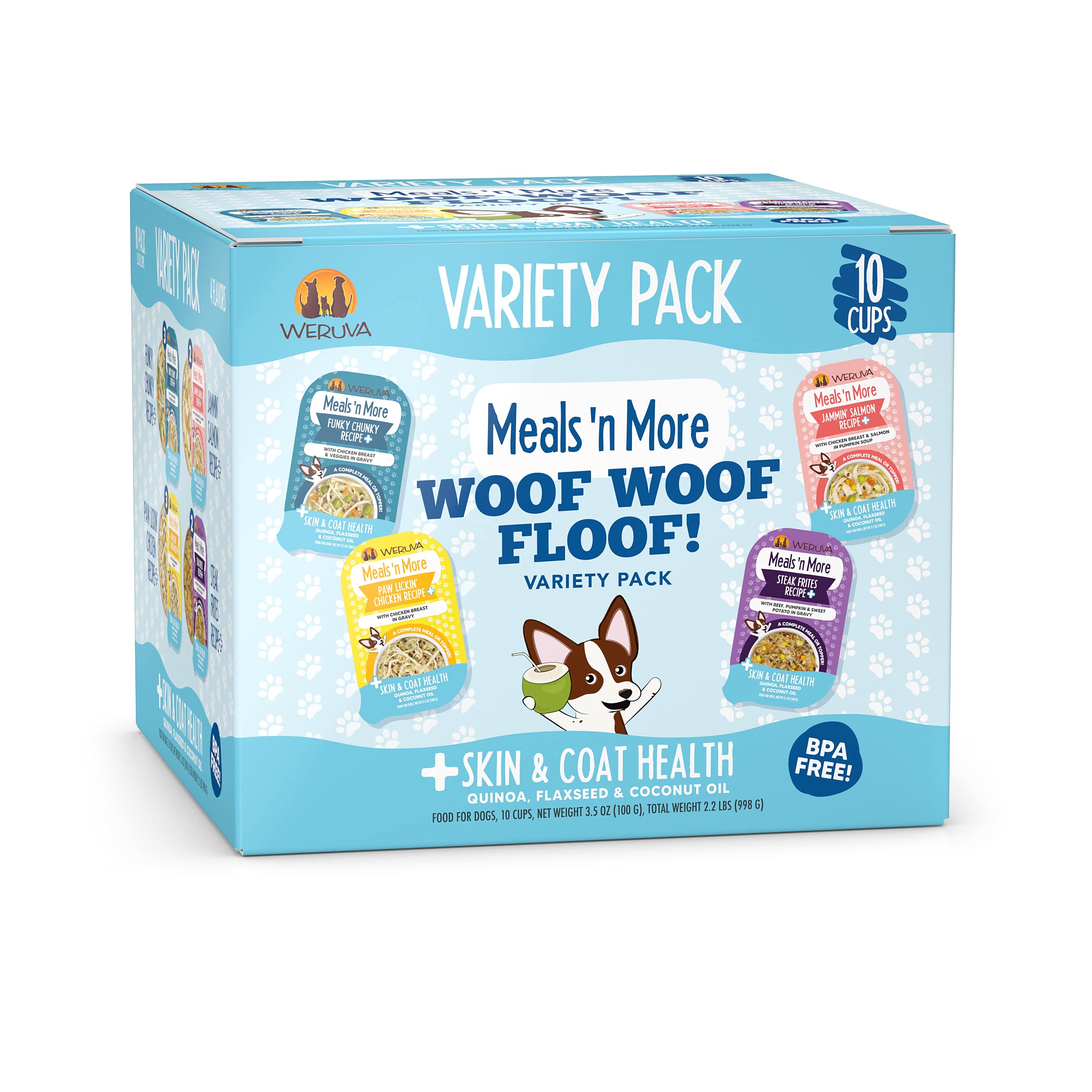 Weruva Meals 'n More pack de 10 portions Woof Woof Floof prêt à varier les repas