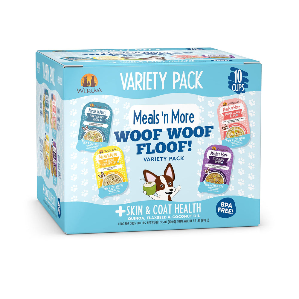 Weruva Meals 'n More pack de 10 portions Woof Woof Floof prêt à varier les repas
