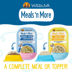Variete sans céréales Weruva Meals 'n More, choix savoureux pour chiens sensibles.