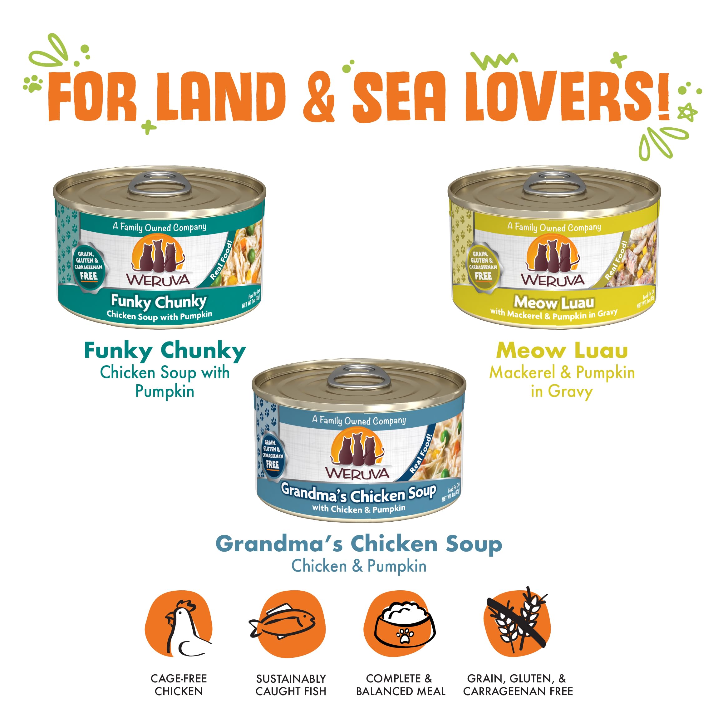 Weruva Meow Luau – boîte 3oz, saveurs captivantes et appui nutritionnel.