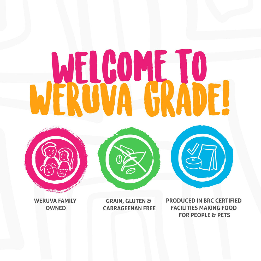 Weruva conserve humide saveurs variées: service pratique et appétence accrue.