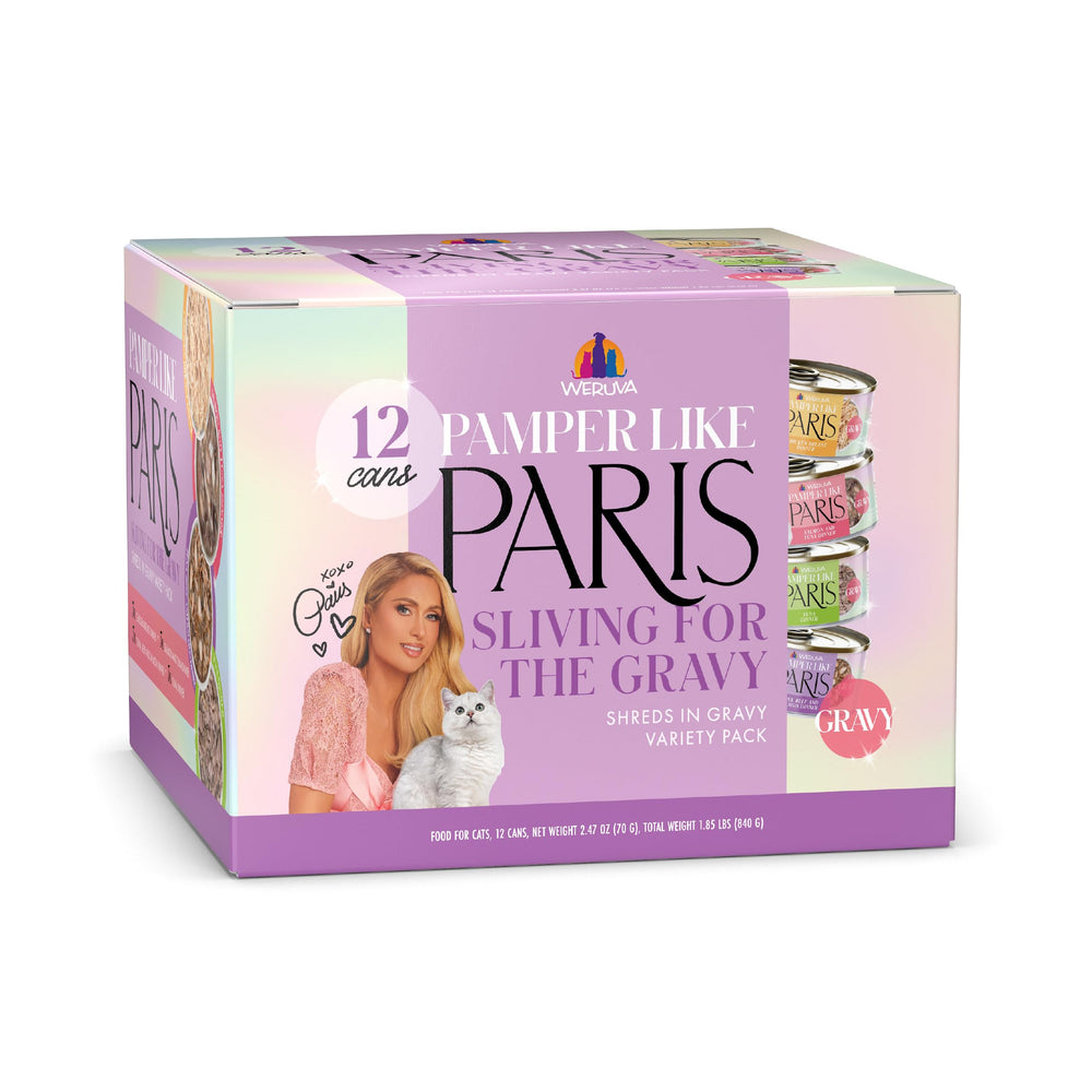 Weruva Pamper Like Paris, photo du pack montrant l’ensemble pratique pour repas quotidiens.