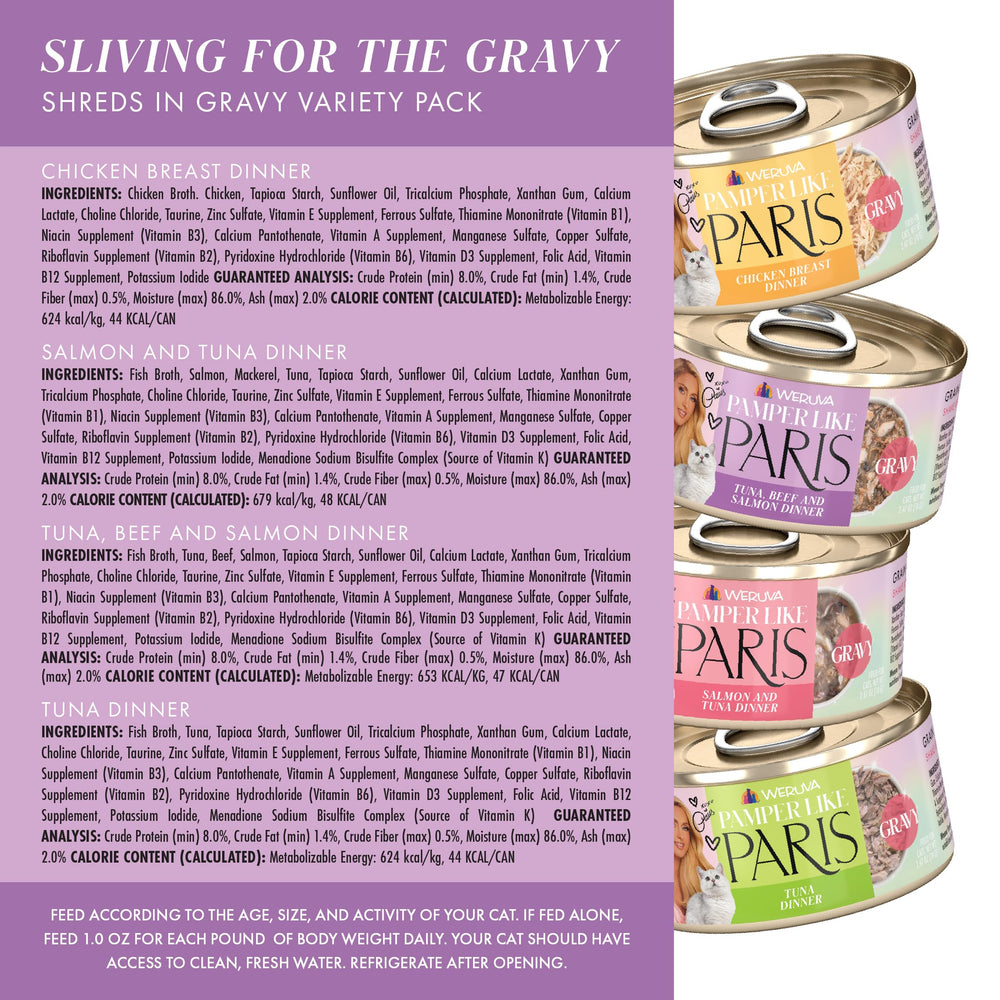 Weruva Pamper Like Paris sans céréales, aliments sans gluten.