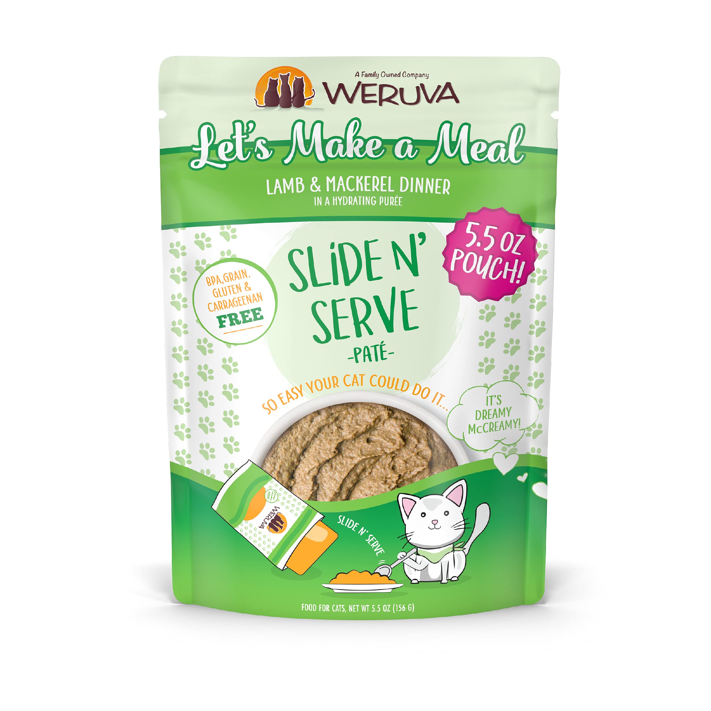 Pâté Weruva agneau-maquereau en sachet Slide et Servez prêt à servir.