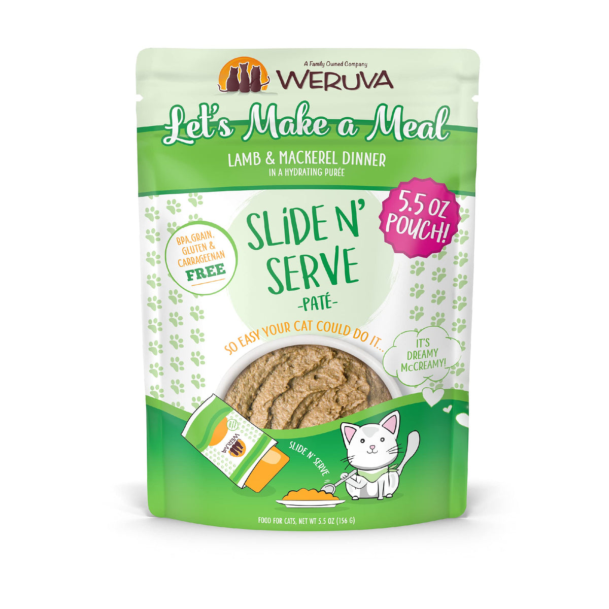 Pâté Weruva agneau-maquereau en sachet Slide et Servez prêt à servir.