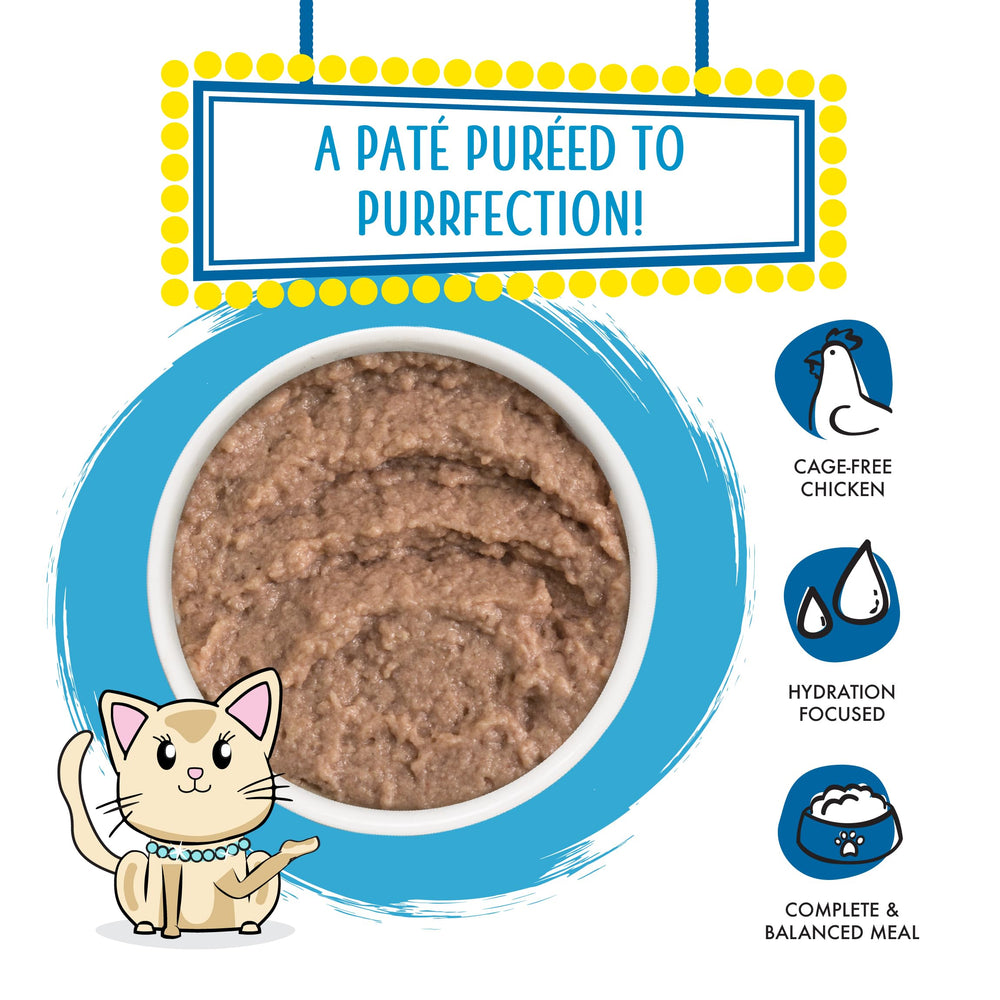 Pâté sans céréales et gluten, qualité naturelle pour chats sensibles.