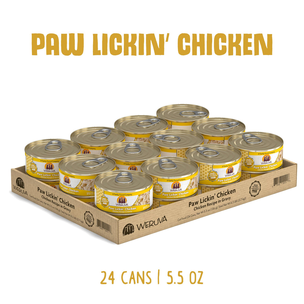 Boîte sans céréales de Paw Lickin’ Chicken, goût délicieux pour les chats exigeants